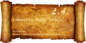 Lebovits Adélia névjegykártya